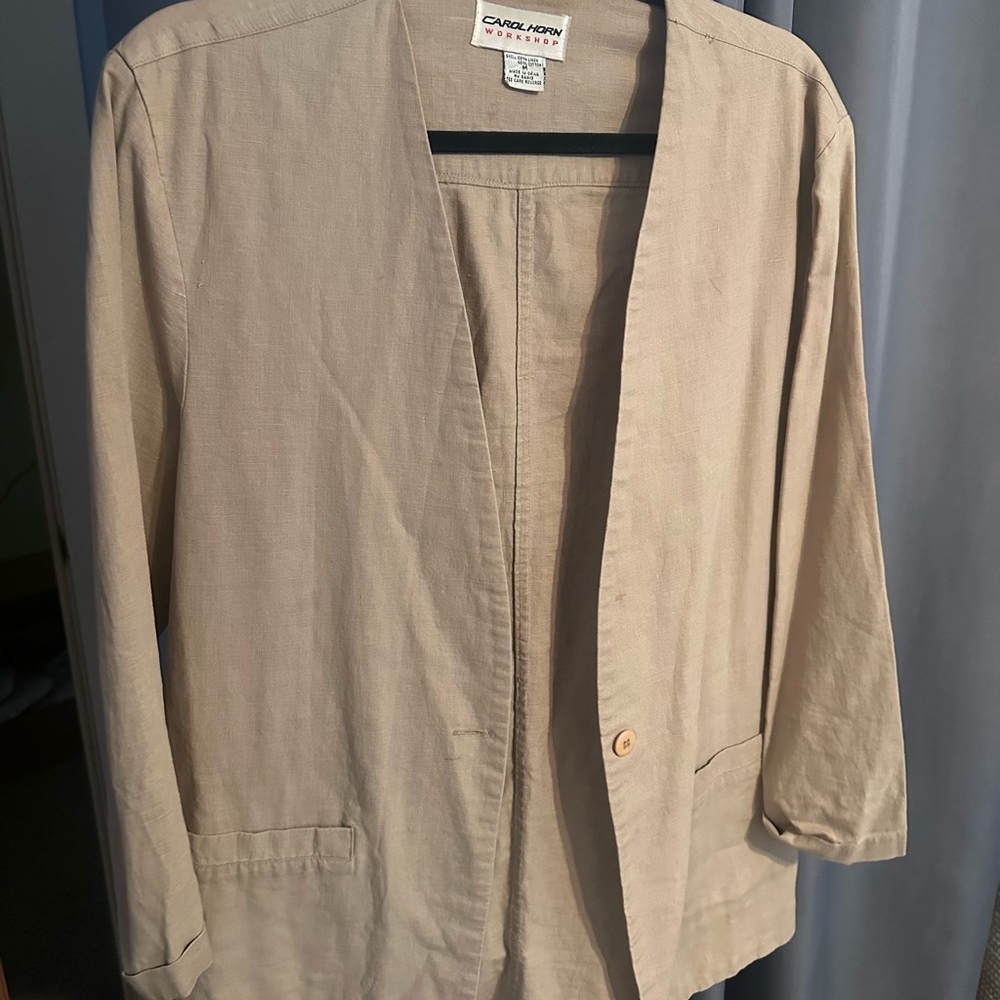 Carol Horn Workshop Women’s Cotton Linen Blend Vintage Tan Jacket